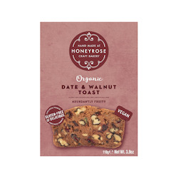 Biscuits And Crackers: Honeyrose Organic Date & Walnut Toast 110g