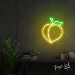 Lets Party: "Fruity Booty" Peach Neon Sign