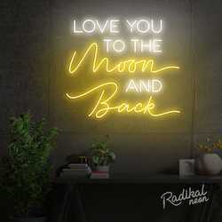 To the Moon and Back Neon Sign