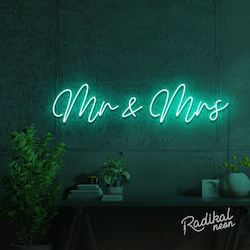 For The Lovers: Mr & Mrs Wedding Neon Sign