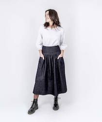 Clothing manufacturing - womens and girls: Abundance Denim Skirt - Blueblack