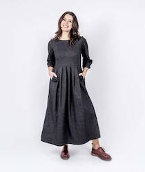 Clothing manufacturing - womens and girls: Long Pleated Denim Dress