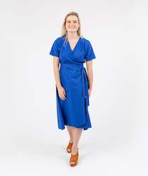 Clothing manufacturing - womens and girls: Fusion Tour Wrap Dress - Blue