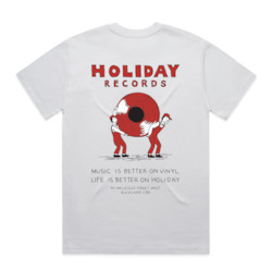 Recorded media manufacturing and publishing: Holiday Records x Vacation Studio T-Shirt â White