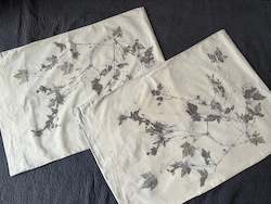 Ecoprinted Pillowcase Pair - Herb Robert