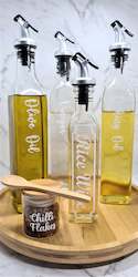 Customised Labels And Bottles: Oil and Vinegar Glass Bottles with Spout (250ml or 500ml)