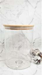 Glass And Bamboo: Glass Storage Jar with Bamboo lid -3000ml