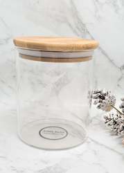 Glass And Bamboo: Glass Storage Jar with Bamboo lid -800ml