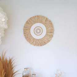 Furniture wholesaling: Medium Raffia & White Beads Juju