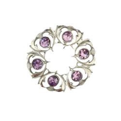 Jewellery: Light Amethyst Dancers Thistle Wreath Brooch