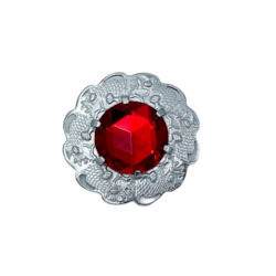 Jewellery: Red Thistle Brooch