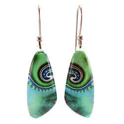 Jewellery: Turquoise Triangle Dot Wave Earrings