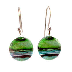 Jewellery: Turquoise Round Marble Earrings