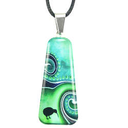 Jewellery: Turquoise Kiwi Dot Pendant