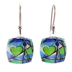 Jewellery: Turquoise Exotic Heart Earrings