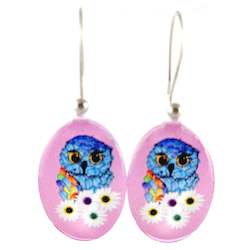 Jewellery: Pink Owl Earrings