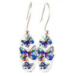Jewellery: Oval Butterfly Earrings