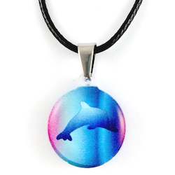 Jewellery: Pink-Blue Dolphin Pendant