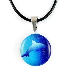 Dark Blue Dolphin Pendant