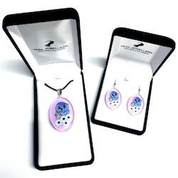 Jewellery: Pink Owl Pendant & Earring Set