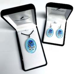 Jewellery: Blue Owl Pendant & Earring Set