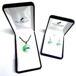 Jewellery: Green Dolphin Pendant & Earring Set
