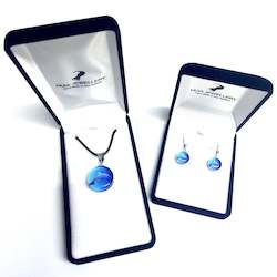 Jewellery: Dark Blue Dolphin Pendant & Earring Set