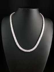 Jewellery: Baguette Tennis Chain - White Gold