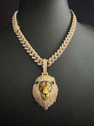 Jewellery: Iced Ceramic Lion Pendant