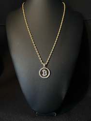 Bitcoin Crypto Pendant & Chain