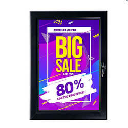 Product display assembly: Black Outdoor Lockable Poster Frame A2