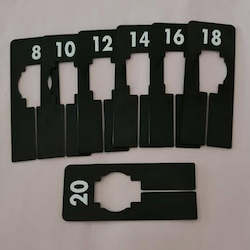 Rack Dividers Black Rectangular Sizes 8 - 20 Set of 7