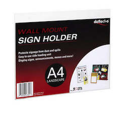 Product display assembly: A4 Landscape Acrylic Sleeve with holes screw mounting