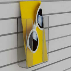 Product display assembly: Slatwall Mounted DLE Brochure Holder