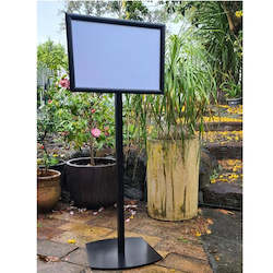 Product display assembly: Upright Black Landscape A3 Sign Holder Single or Double Sided