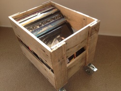 Wooden furniture: Rustic vinyl storage crate