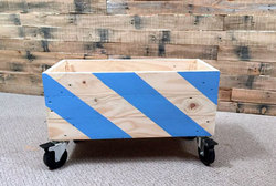 Blue streaked storage crate