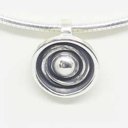 Precious: Sterling Silver round pendant (Omega wire sold separately).