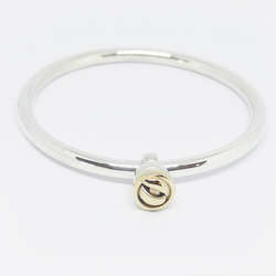 Precious: Sterling silver bangle with 9ct gold & sterling slider