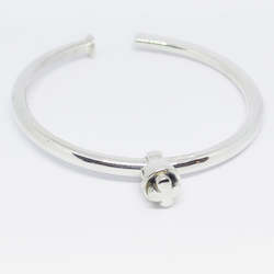 Precious: Sterling Silver forged tapered bangle with slider
