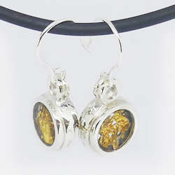 Precious: Sterling & 24ct Gold leaf & clear resin drop earrings