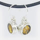 Sterling & 24ct Gold leaf & clear resin drop earrings