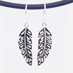 Sterling Silver leaf drop earrings