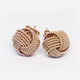 Rose gold plated sterling silver knot stud earrings