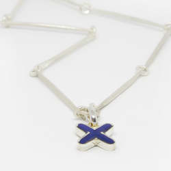 Joyous: Sterling Silver and cobalt ink resin cross pendant (chain sold separately)