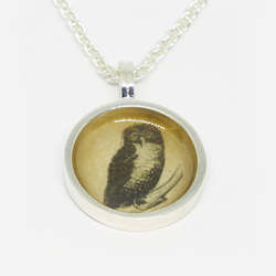 Sterling Silver & resin Owl pendant (chain sold separately)