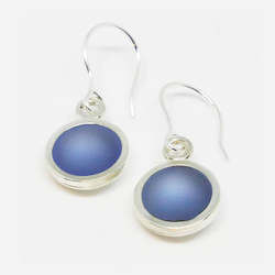 Joyous: Sterling Silver resin drop earrings (pictured light blue ink) Choose your colour