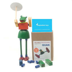 Wooden construction toys for kids - Quak the frog