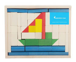 Wooden puzzle blocks for kids - Yacht
