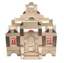 Toy: Wooden house construction for kids - 82 blocks